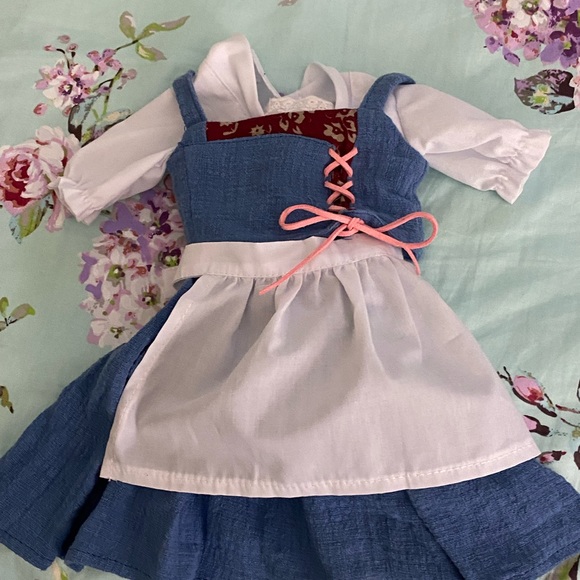 Blue & White 18 inch Doll Dress with Pink Accents - Picture 1 of 2
